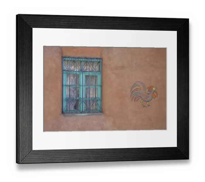 Framed Print : NM, New Mexico, Santa Fe, window and wall art Framed Print : NM, New Mexico, Santa Fe, window and wall art