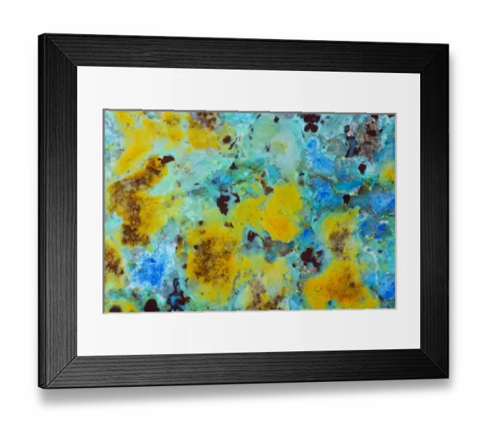 Framed Print : Blue Chrysocolla Jasper