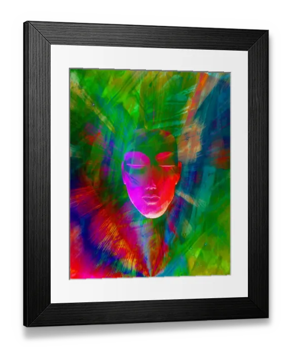 Framed Print : Abstract of meditating human face. Credit as: Jim Zuckerman  /  Jaynes Gallery  /  DanitaDelimont