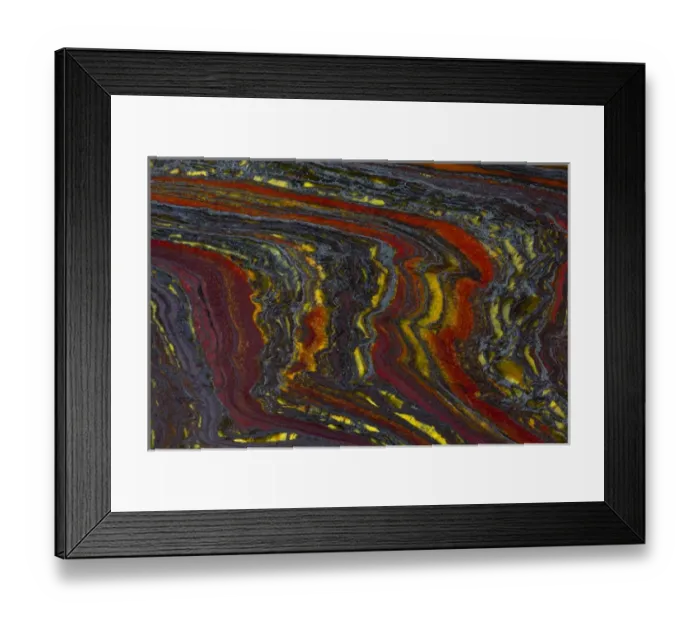 Framed Print : Tiger Iron in red, yellow, blue