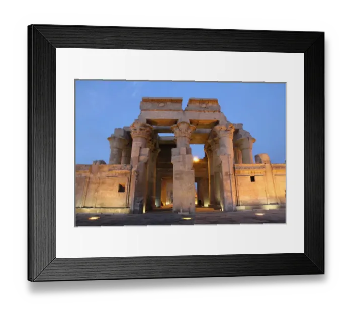 Framed Print : Africa, Egypt, Kom Ombo. Sunset at the Egyptian double temple of Kom Ombo which was Framed Print : Africa, Egypt, Kom Ombo. Sunset at the Egyptian double temple of Kom Ombo which was