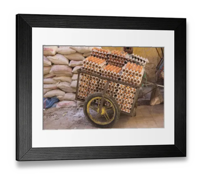 Framed Print : Africa, North Africa, Morocco, Fes, Fes el-Bali medina, the egg sellers cart