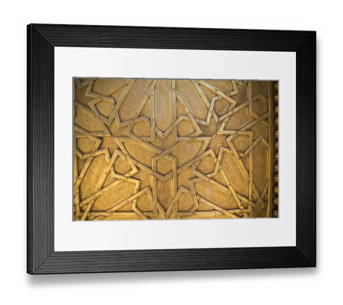 Framed Print : Africa, North Africa, Morocco, Fes, Fes medina, brass doors with symbols of sun, moon