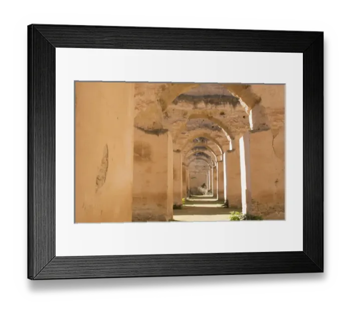 Framed Print : Meknes Morocco columns of Hri Souani former horse stalls in 17th century in downtown