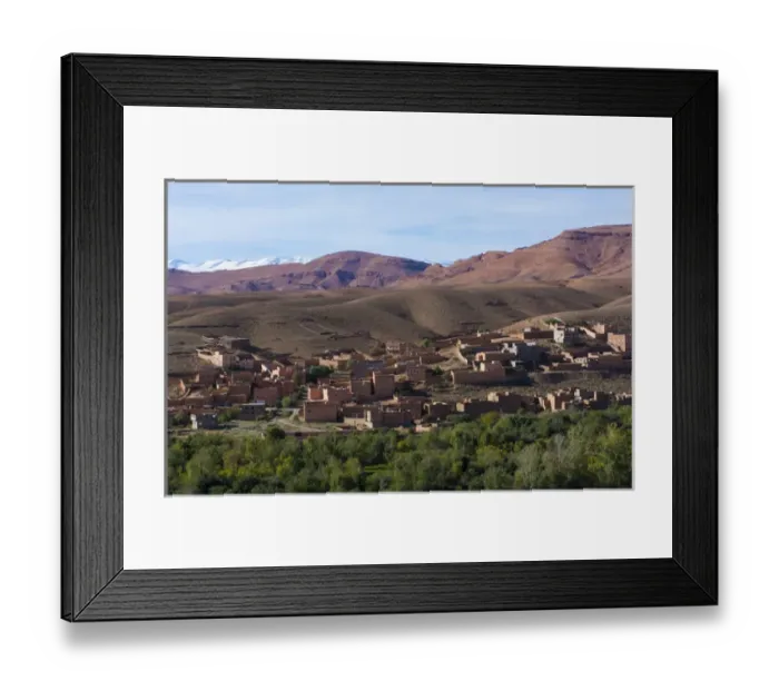 Framed Print : Morocco Atlas Mountains Boulmane Danes village with mountains and old buildings Framed Print : Morocco Atlas Mountains Boulmane Danes village with mountains and old buildings