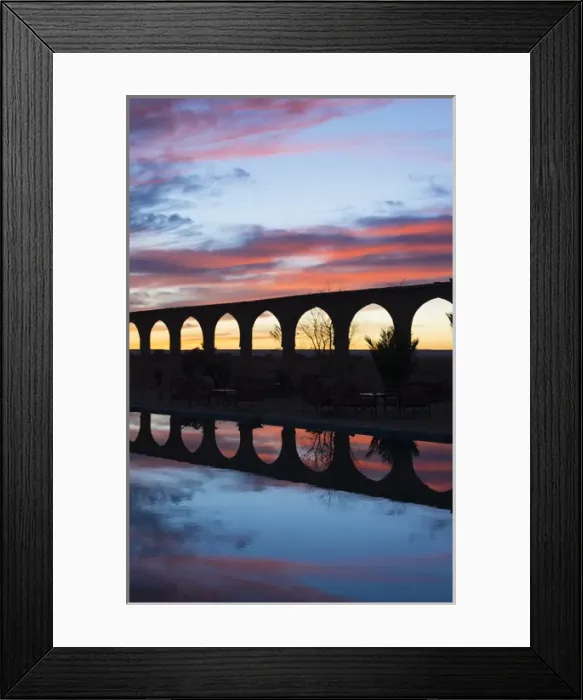 Framed Print : Morocco Sahara Desert sunset color on arches and water Las Palmeras area