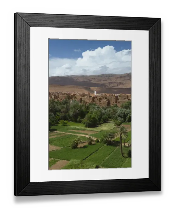 Framed Print : Africa, Morocco, Tinerhir. The lush oasis outside of Tinerhir, in Todra Gorge