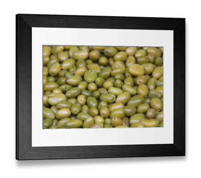 Framed Print : Africa, Morocco, Marrakech. Traditional Moroccan green olives