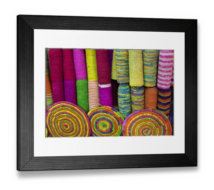 Framed Print : Africa, Morocco, Marrakech. Colorful Baskets of Morocco Framed Print : Africa, Morocco, Marrakech. Colorful Baskets of Morocco