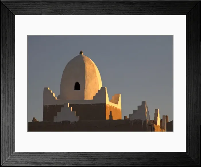 Framed Print : Africa, Morocco, Skoura. White trim kasbah of Skoura