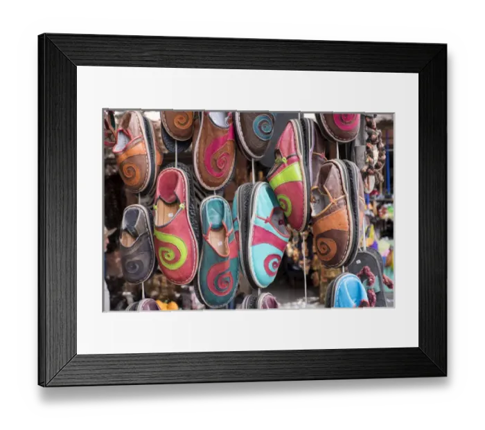 Framed Print : North Africa, Morocco, Marrakech. Babouch slippers Framed Print : North Africa, Morocco, Marrakech. Babouch slippers