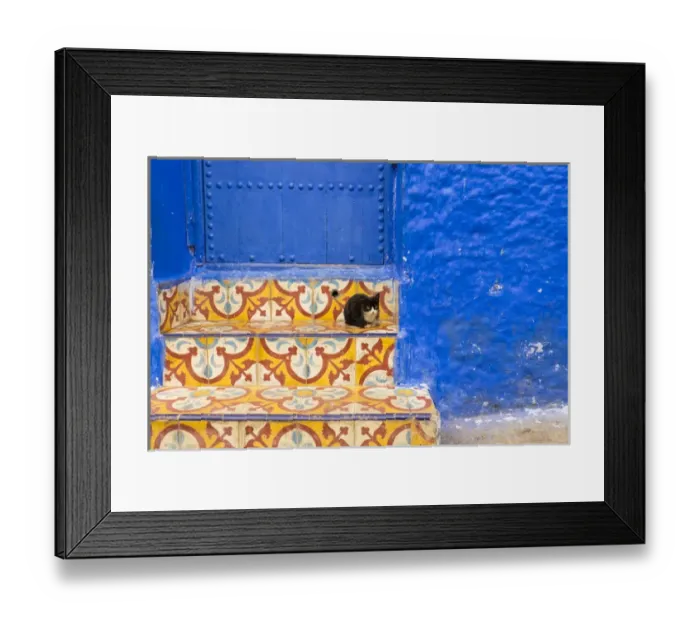 Framed Print : North Africa, Morocco, Chefchaouen or Chaouen is most noted for its small narrow streets