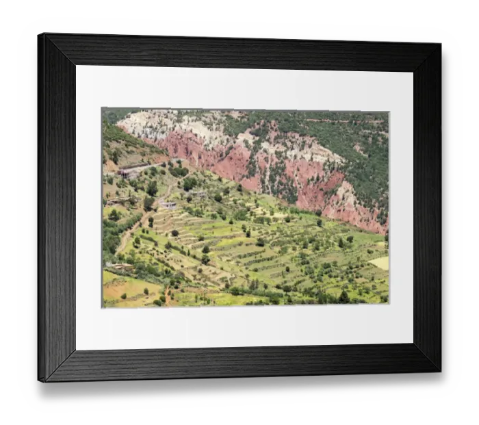 Framed Print : North Africa, Morocco, Moroccan countryside and small villages near Ouazzane