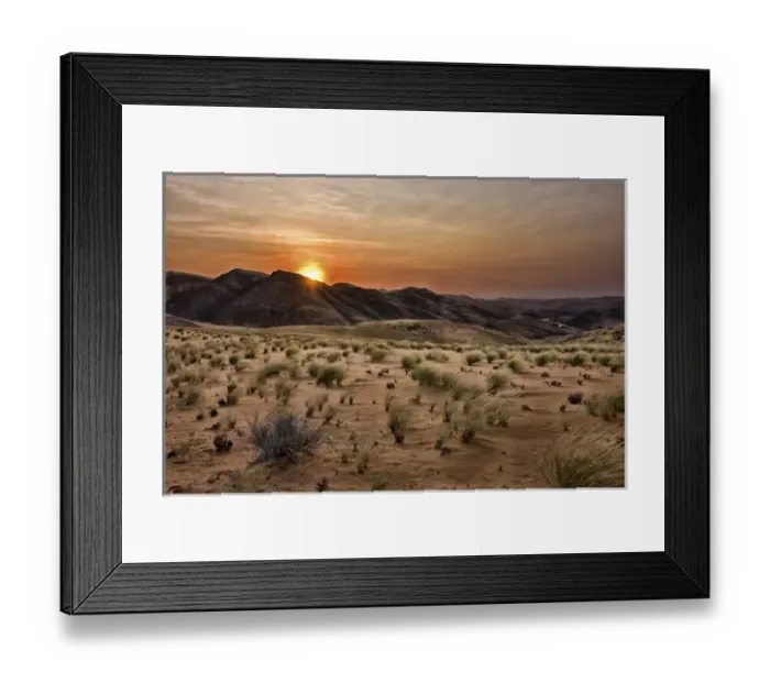 Framed Print : Hoarusib Valley, Namibia. The desert at sunset
