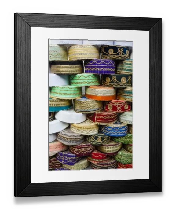 Framed Print : Arab caps for sale, Tunis, Tunisia, North Africa, Africa