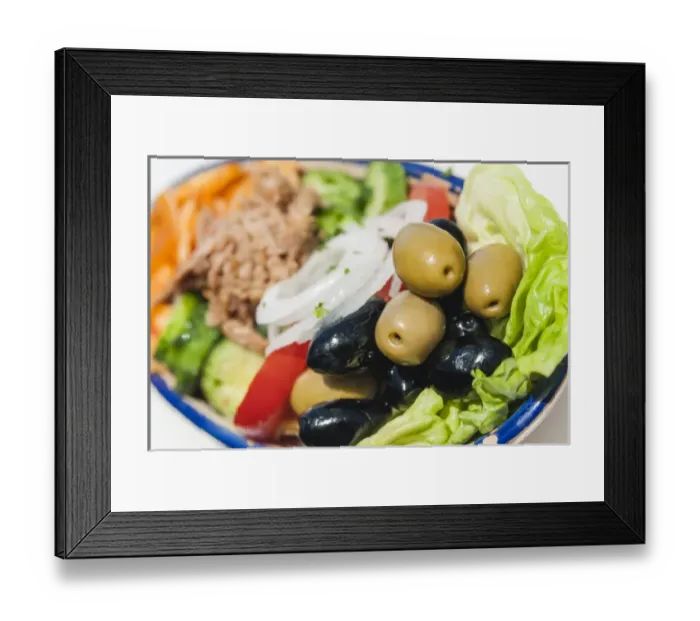 Framed Print : Tunisian starter, Vegetables with tuna fish and mayonnaise, Tunisia, North Africa, Africa