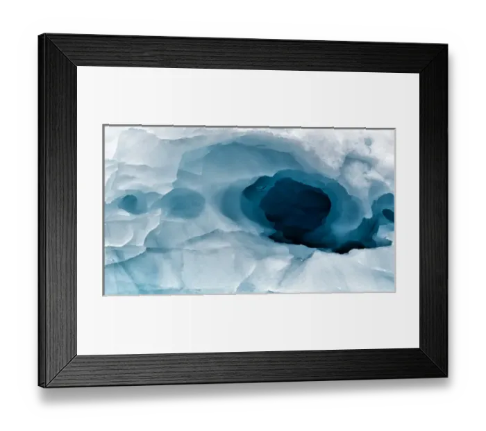 Framed Print : Antarctica. Close-up of an artistic pattern in an iceberg