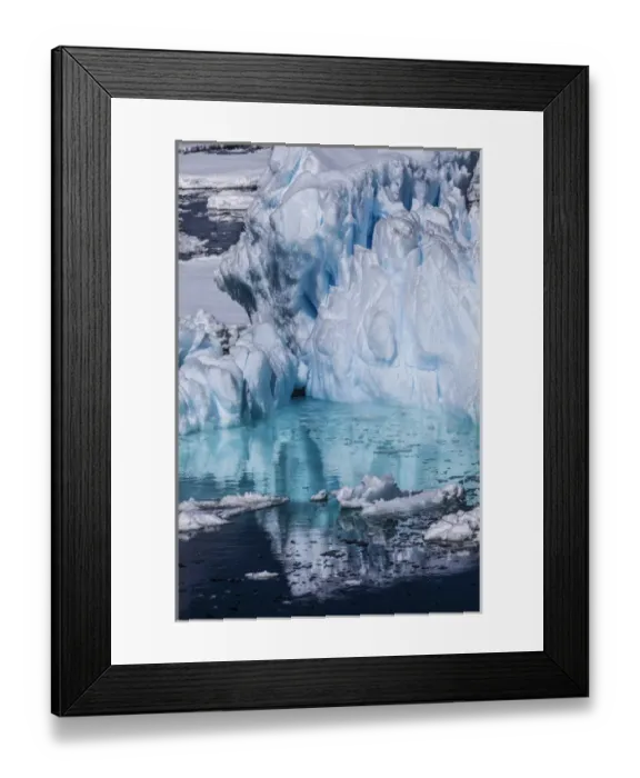Framed Print : Antarcita. Colorful Iceberg and Sea Ice