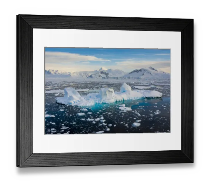 Framed Print : Antarctica. Antarctic Peninsula. near Adelaide Island. The Gullet. Iceberg and brash ice Framed Print : Antarctica. Antarctic Peninsula. near Adelaide Island. The Gullet. Iceberg and brash ice