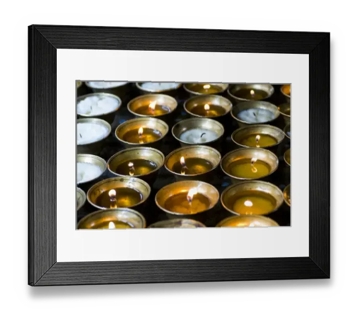 Framed Print : Candles burning in the Chimi Lhakhang moastery, Bhutan Framed Print : Candles burning in the Chimi Lhakhang moastery, Bhutan
