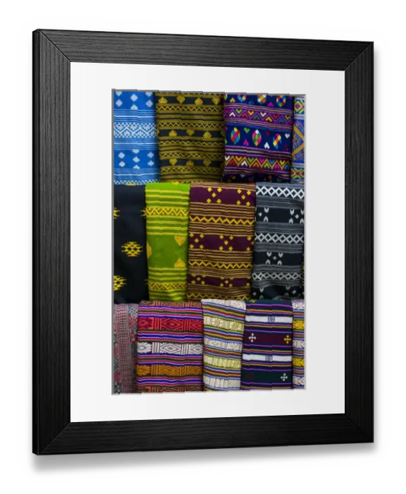 Framed Print : Colorful traditional cloth for sale, Park, Bhutan Framed Print : Colorful traditional cloth for sale, Park, Bhutan