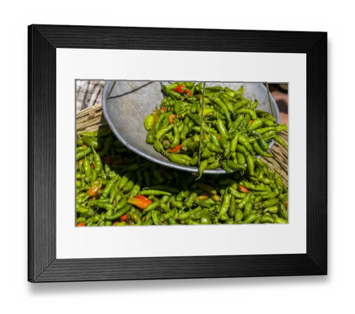 Framed Print : Chilis for sale, Close up, Wangdue Phodrang monastery, Bhutan