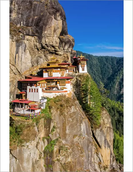 Tiger-Nest, Taktshang Goempa monastery hanging in the cliffs, Bhutan