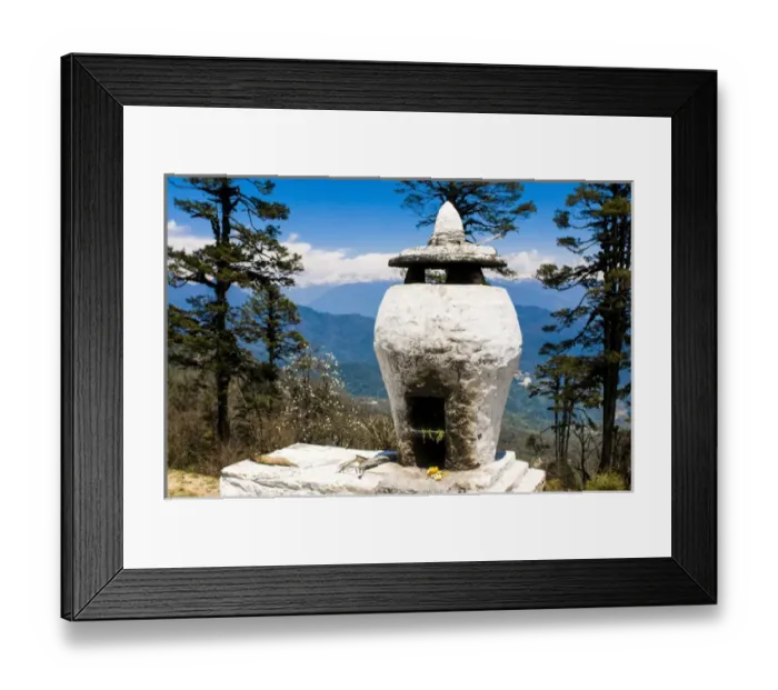 Framed Print : Buddhist worship place near Dochu La, Bhutan
