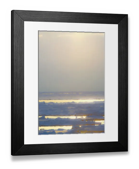 Framed Print : Southern Ocean, Antarctica. Sunlight reflecting off the water and Sea Ice