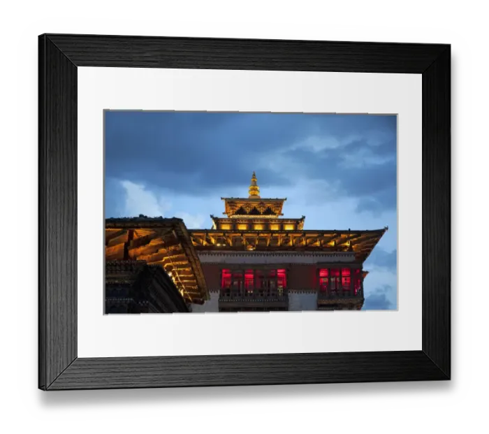 Framed Print : Asia, Bhutan, Thimpu. Tashichhoedzong roofline Framed Print : Asia, Bhutan, Thimpu. Tashichhoedzong roofline