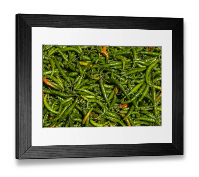 Framed Print : Chillis on sale on the Paro market, Paro, Bhutan