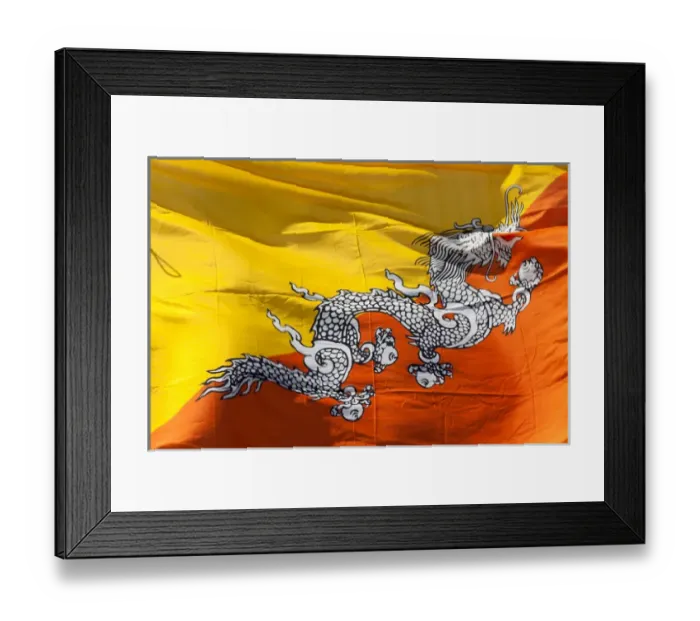 Framed Print : National Flag of Bhutan