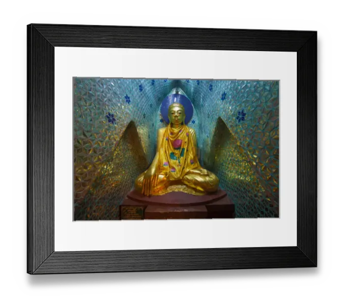 Framed Print : Myanmar, Yangon. Buddha statue in Schwedagon Temple Framed Print : Myanmar, Yangon. Buddha statue in Schwedagon Temple