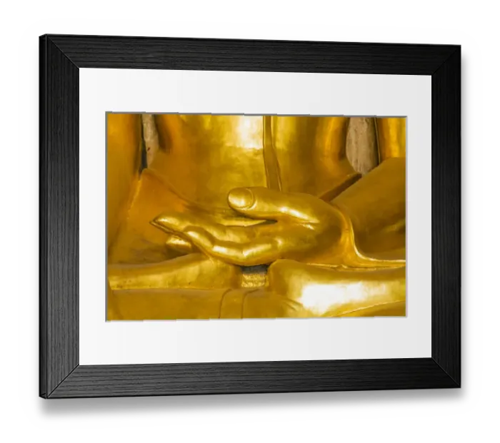 Framed Print : Myanmar. Bagan. Htilominlo Temple. Golden Buddha hand Framed Print : Myanmar. Bagan. Htilominlo Temple. Golden Buddha hand