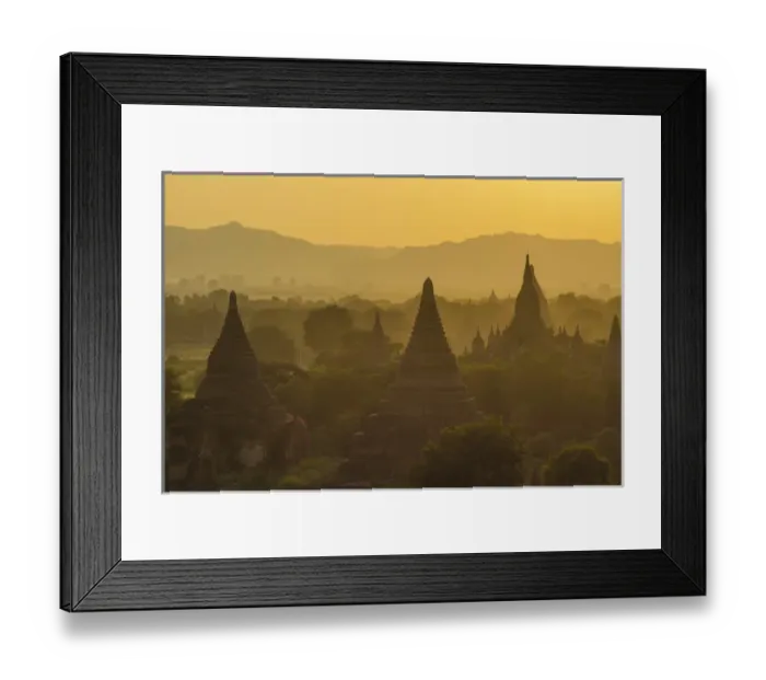 Framed Print : Myanmar. Bagan. Temples at sunset Framed Print : Myanmar. Bagan. Temples at sunset