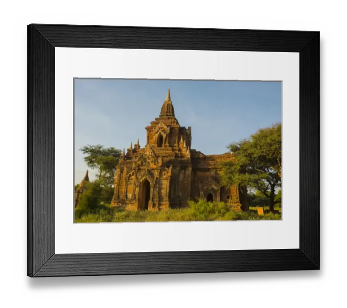 Framed Print : Myanmar. Bagan. Red brick temple glows in the late afternoon light Framed Print : Myanmar. Bagan. Red brick temple glows in the late afternoon light