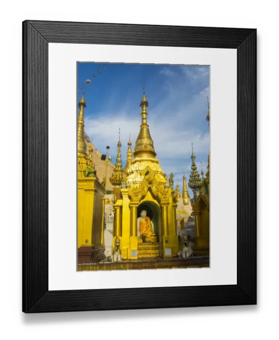 Framed Print : Myanmar. Yangon. Shwedagon Pagoda. Buddha in a niche