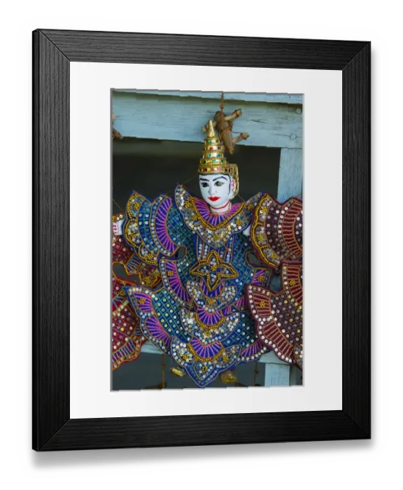 Framed Print : Myanmar. Mandalay. Mingun. Puppet for sale