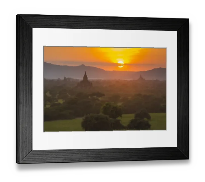 Framed Print : Myanmar. Bagan. Temples of Bagan at sunset Framed Print : Myanmar. Bagan. Temples of Bagan at sunset