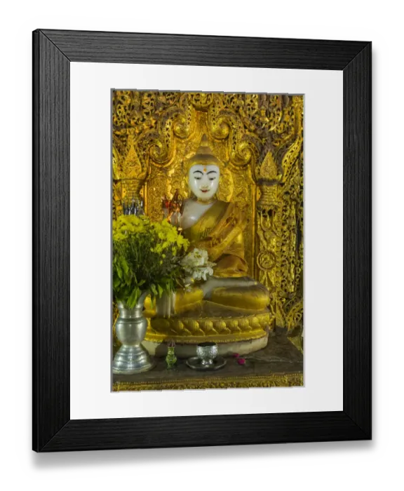 Framed Print : Myanmar. Mandalay. Inwa. Small marble Buddha Framed Print : Myanmar. Mandalay. Inwa. Small marble Buddha