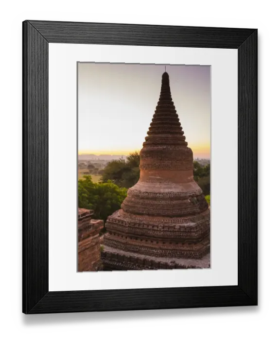 Framed Print : Myanmar. Bagan. Dawn over the plains of Bagan Framed Print : Myanmar. Bagan. Dawn over the plains of Bagan