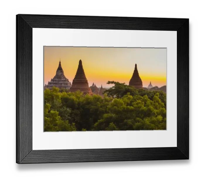 Framed Print : Myanmar. Bagan. Dawn over the plains of Bagan Framed Print : Myanmar. Bagan. Dawn over the plains of Bagan