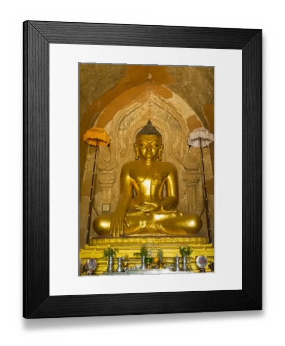 Framed Print : Myanmar. Bagan. Htilominlo Temple. Golden Buddha Framed Print : Myanmar. Bagan. Htilominlo Temple. Golden Buddha