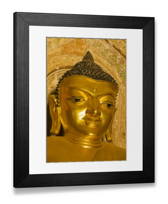 Framed Print : Myanmar. Bagan. Htilominlo Temple. Golden Buddha Framed Print : Myanmar. Bagan. Htilominlo Temple. Golden Buddha