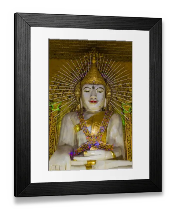 Framed Print : Myanmar. Mandalay. Kyaut Taw Gyi temple. Giant marble buddha Framed Print : Myanmar. Mandalay. Kyaut Taw Gyi temple. Giant marble buddha