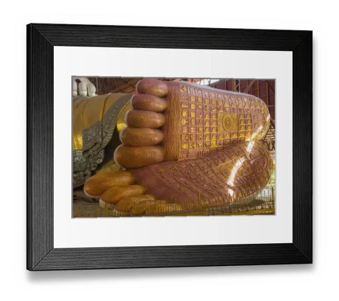 Framed Print : Myanmar. Yangon. Chauk Htat Gyi Pagoda. Giant reclining Buddha Framed Print : Myanmar. Yangon. Chauk Htat Gyi Pagoda. Giant reclining Buddha