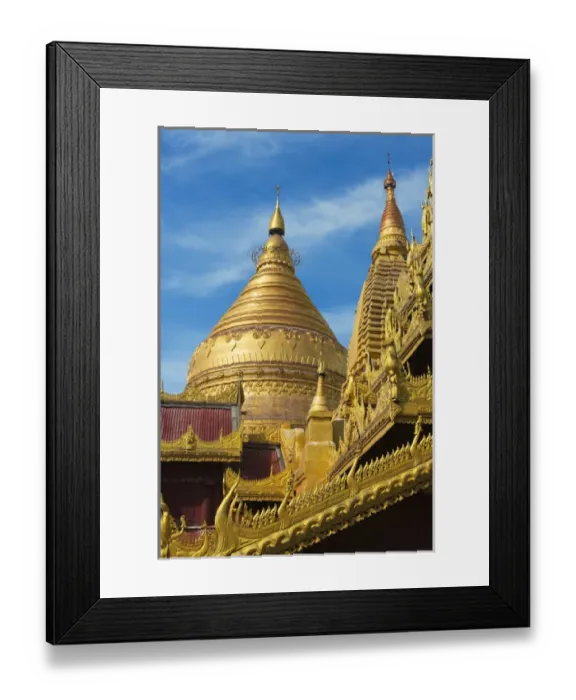 Framed Print : Shwezigon Pagoda, Bagan, Mandalay Region, Myanmar
