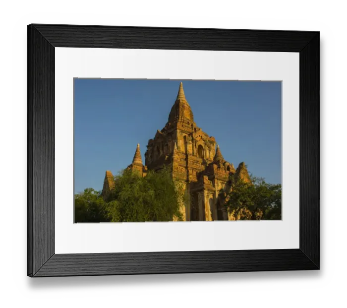 Framed Print : Myanmar. Bagan. Red brick temple glows in the late afternoon light Framed Print : Myanmar. Bagan. Red brick temple glows in the late afternoon light