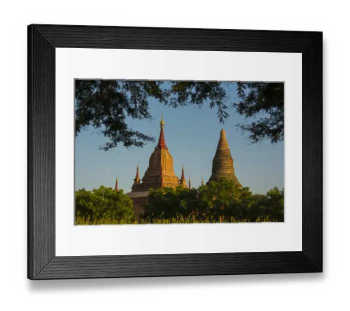 Framed Print : Myanmar. Bagan. Red brick temple glows in the late afternoon light Framed Print : Myanmar. Bagan. Red brick temple glows in the late afternoon light