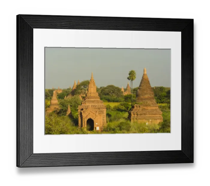 Framed Print : Myanmar. Bagan. View of the temples dotting the plain of Bagan from the Minochantha Framed Print : Myanmar. Bagan. View of the temples dotting the plain of Bagan from the Minochantha